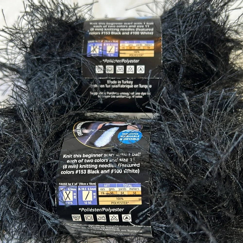 New Lion Brand Fun Fur Eyelash Yarn 2 Skeins